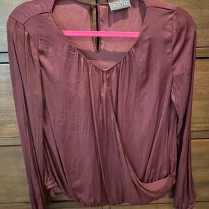 Astr Pink Asymmetrical Relaxed Blouse